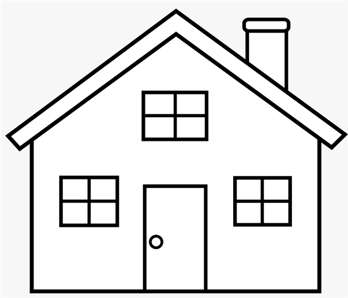 white background with black house