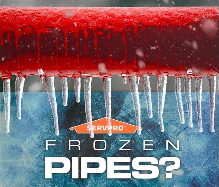 Frozen Pipe text over SERVPRO logo